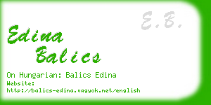 edina balics business card